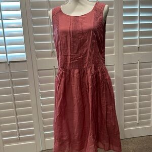 Sisley Silk Dusty Rose Sleeveless Sundress Midi